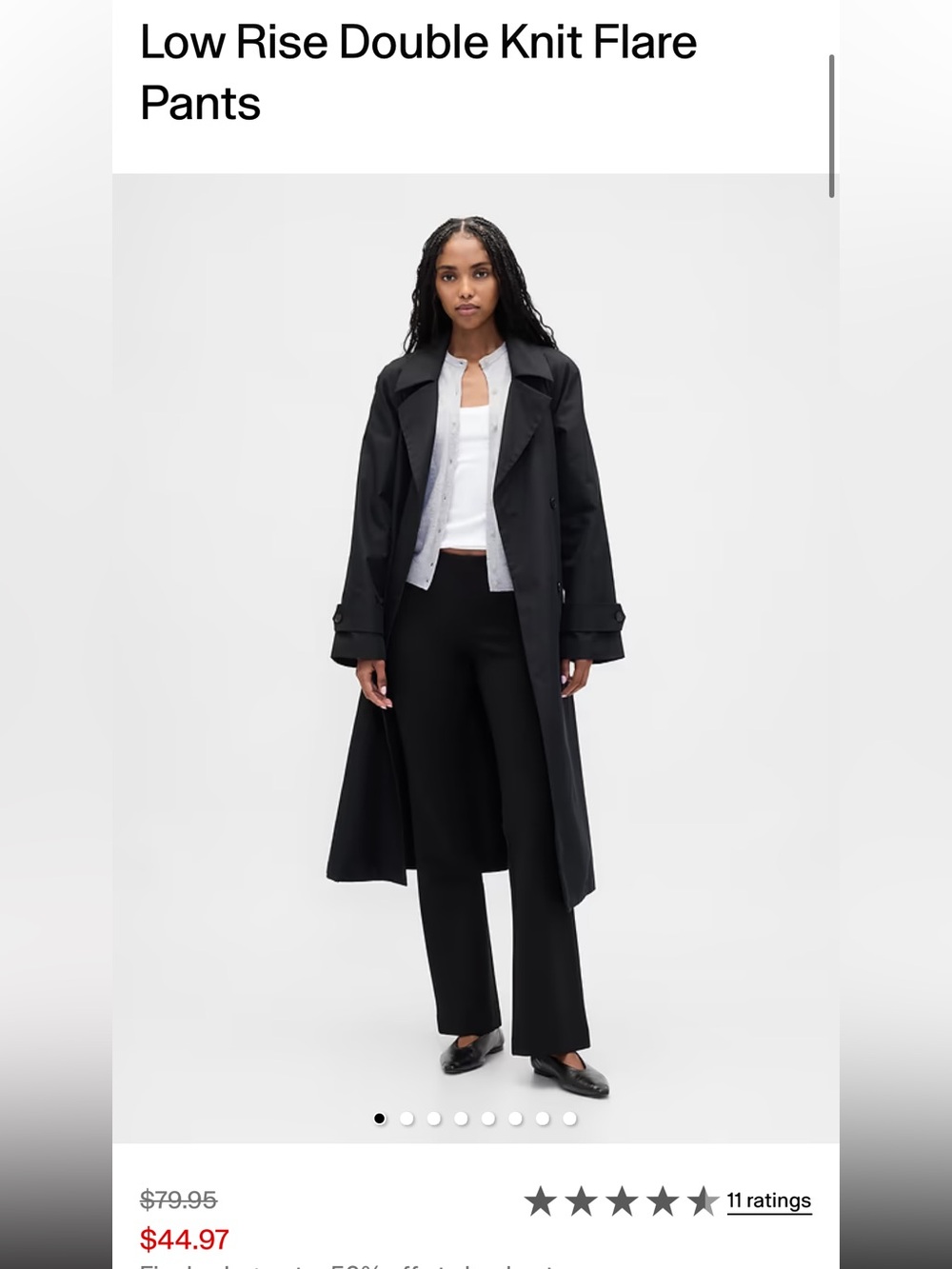 GAP Low Rise Double Knit Flare Pants